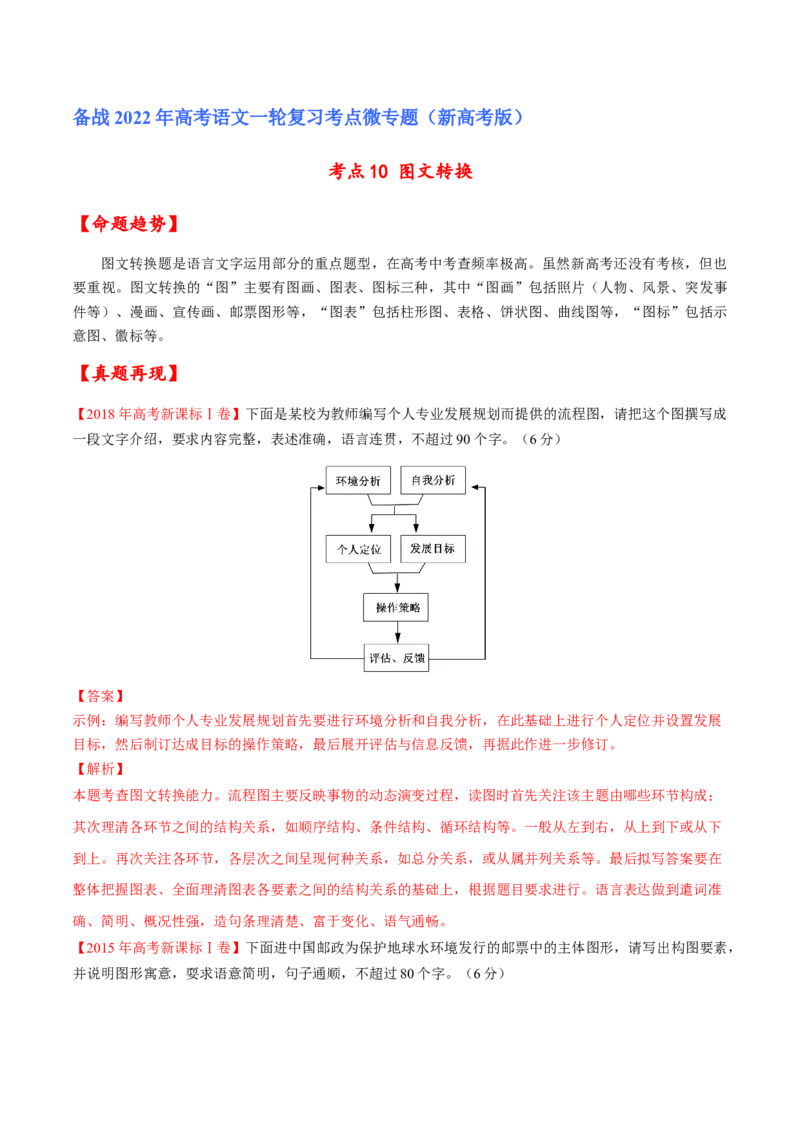 考点10图文转换（解析版）-备战2022年高考语文一轮复习考点微专题（新高考版）_01高考语文_22022年新高考资料_备战2022年高考语文一轮复习考点微专题（新高考版）