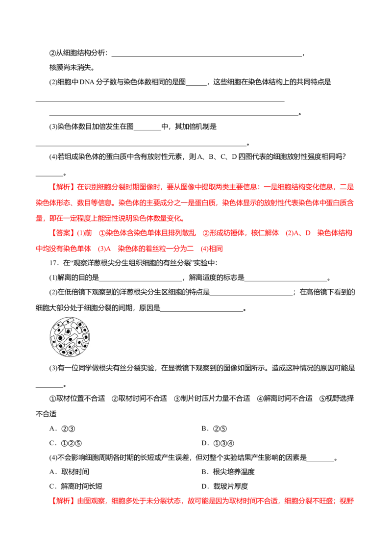 第6章细胞的生命历程A卷（解析版）_高中九科知识点归纳。_人教版高中Word电子版试卷练习试题知识点全科_高中生物试卷习题_生物必修_必修1_人教版生物必修一单元测试（032份）