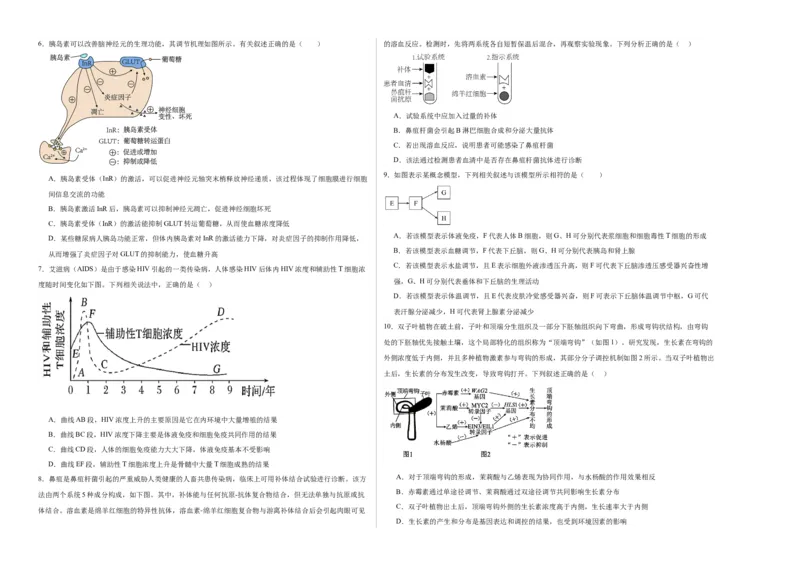 期末模拟卷01（考试版A3版）测试范围：人教版2019选择性必修1+选择性必修2_高中九科知识点归纳。_人教版高中Word电子版试卷练习试题知识点全科_高中生物试卷习题_生物选修_选修1