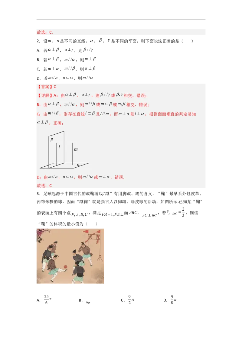 易错点08立体几何（解析版）_2.2025数学总复习_赠品通用版（老高考）复习资料_专项复习_备战2023年高考数学考试易错题（全国通用）