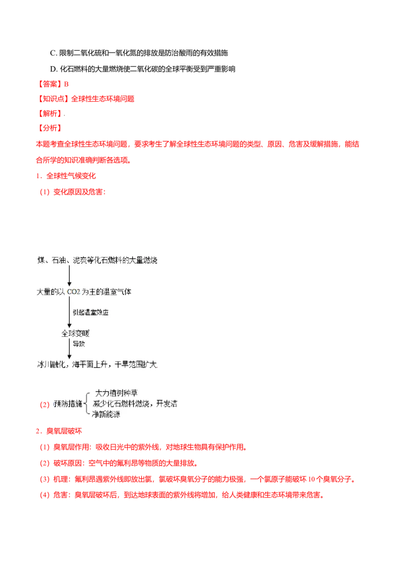 第04章人与环境（A卷&middot;夯实基础）高二生物同步单元AB卷（人教版2019选择性必修2）（解析版）_高中九科知识点归纳。_人教版高中Word电子版试卷练习试题知识点全科_高中生物试卷习题_选修2