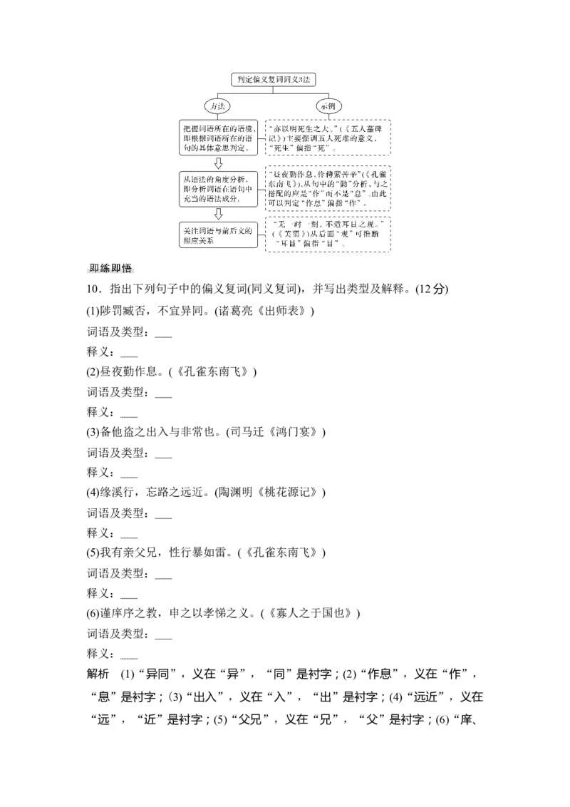 第2部分古代诗文阅读专题1文言文阅读&mdash;侧重于理解和翻译的阅读实践_01高考语文_6赠通用版（老高考）复习资料_一轮复习_2023年语文老高考一轮复习（通用版）_教师版word讲义