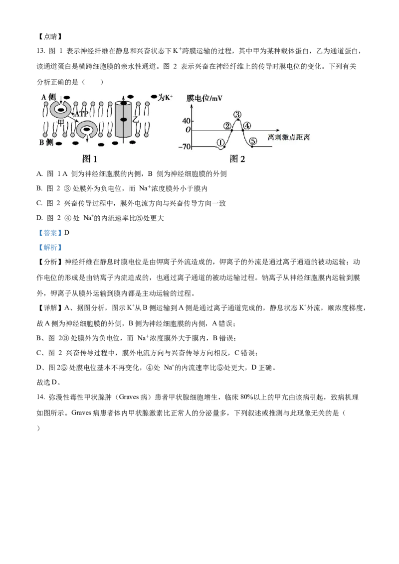 高二上学期期中生物试题（解析版）_高中九科知识点归纳。_人教版高中Word电子版试卷练习试题知识点全科_高中生物试卷习题_生物选修_选修1_人教版生物选修一期中测试（012份）_614