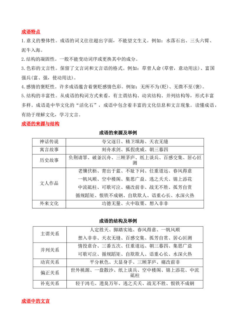 第2节正确使用词语（包括熟语）-口袋书2024年高考语文一轮复习知识清单（全国通用）（原卷版）_01高考语文_通用版（老高考）复习资料_2024年复习资料_第1章语言文字运用