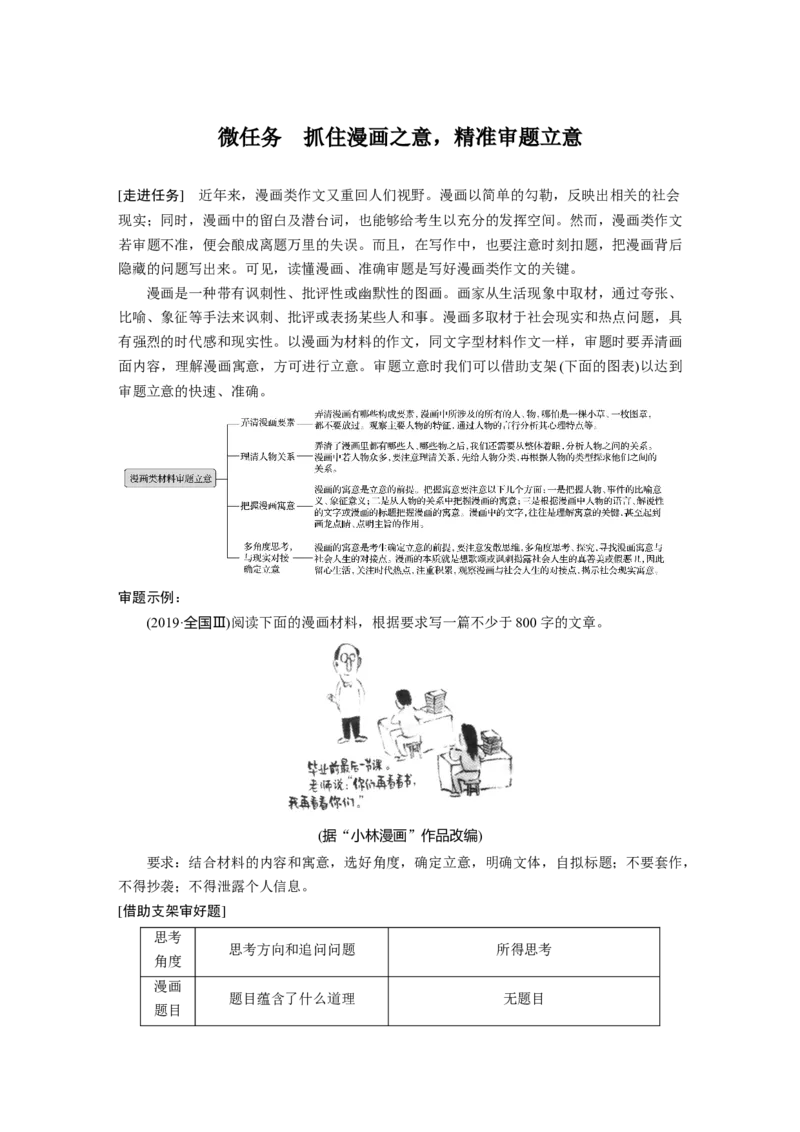 第11部分写作任务组一微任务抓住漫画之意，精准审题立意_01高考语文_22022年新高考资料_2022年一轮复习各版本_3.1.2022年高考语文一轮复习新高考2-鲁辽琼京津适用