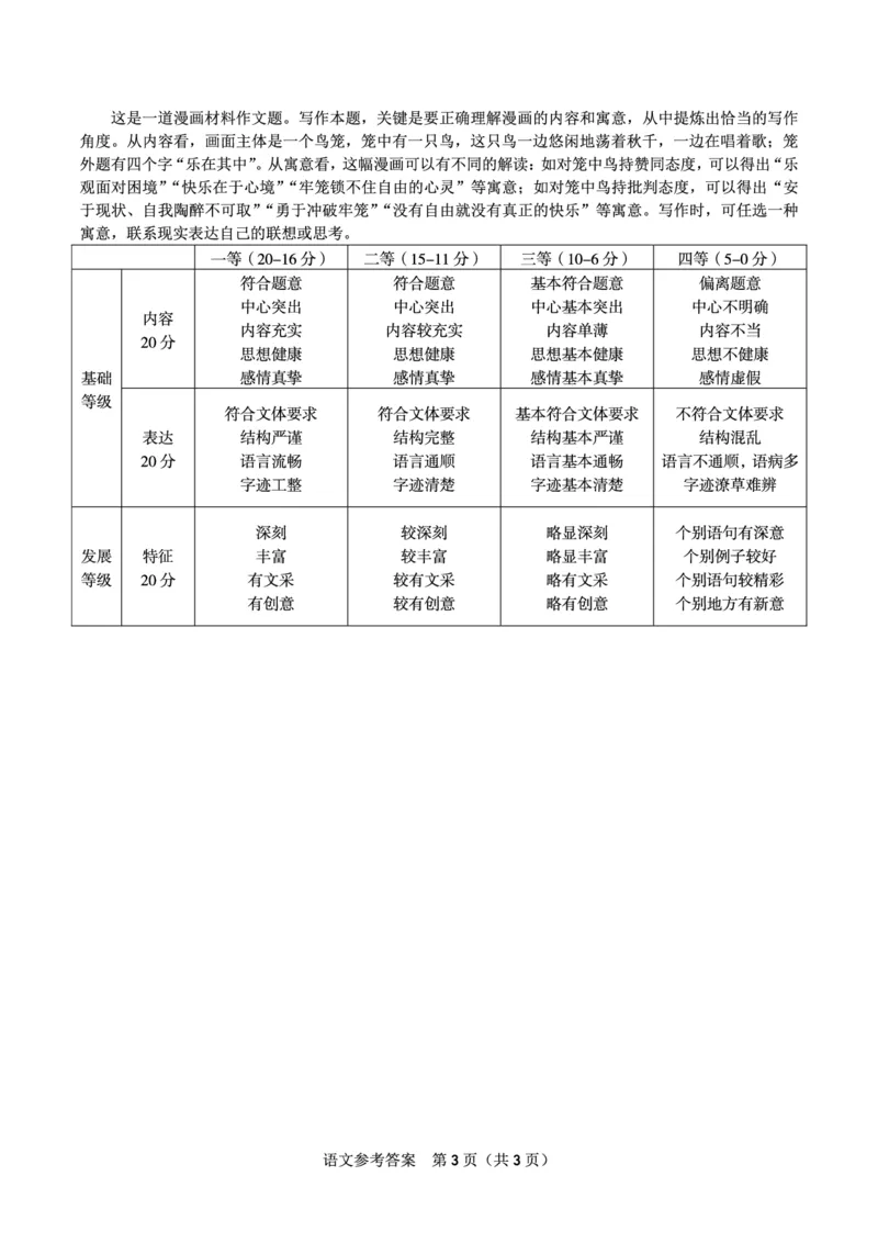 语文参考答案&middot;2023高三1月期末_01高考语文_32023年新高考资料_3模拟题_老高考_老高考1月更新_安徽省金榜教育2022-2023学年度第一学期高三期末联考语文