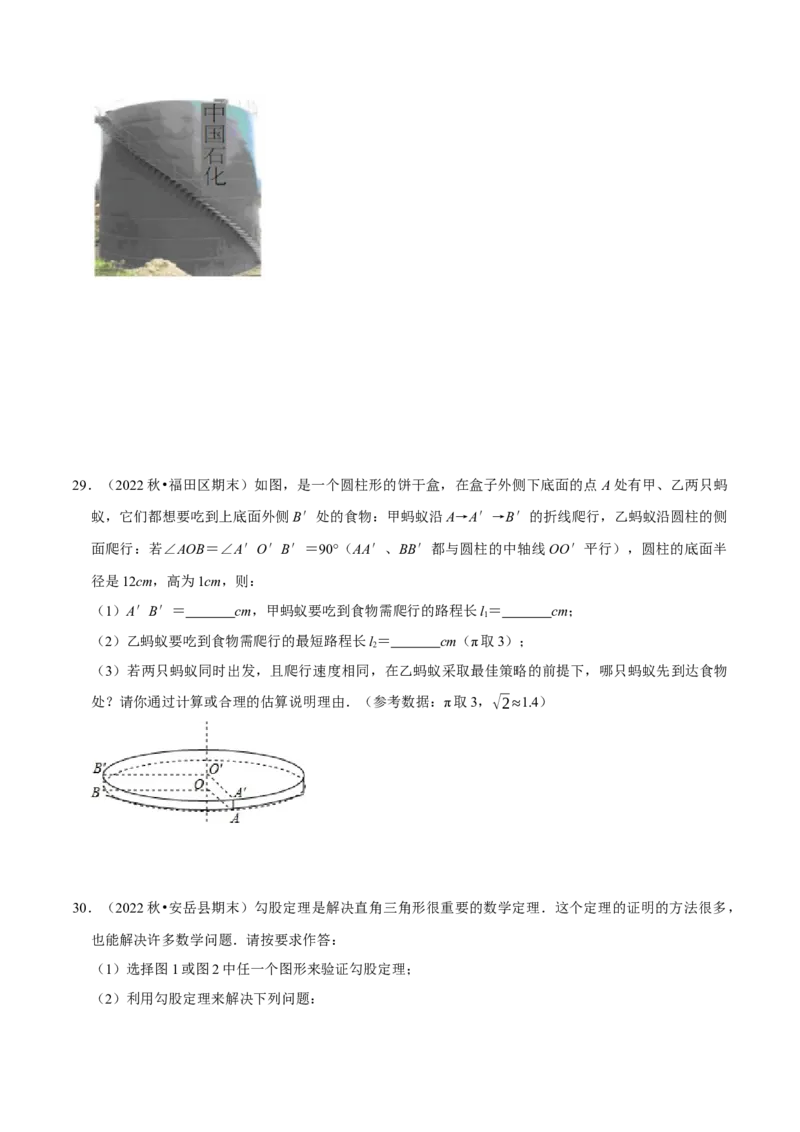 专题17.3最短路径问题专项训练（30道）（学生版）（人教版）_初中数学_八年级数学下册（人教版）_母题专项-U66_2023版