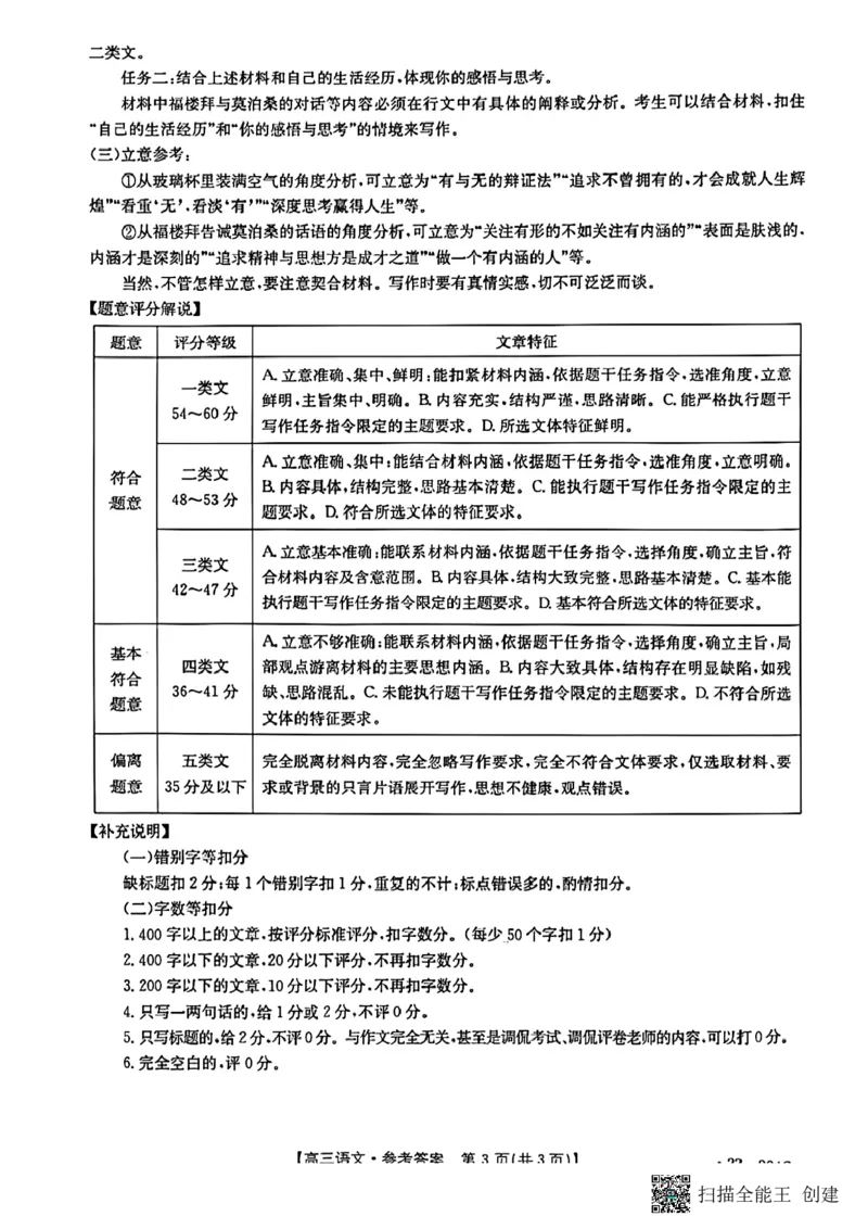 语文答案_01高考语文_32023年新高考资料_3模拟题_老高考_老高考1月更新_河南省开封市2022-2023学年高三上学期期末考试语文_河南省开封市2022-2023学年高三上学期期末考试语文