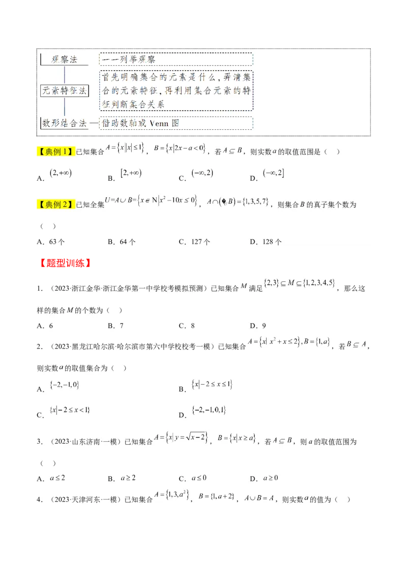 第01讲集合（精讲）一轮复习讲义2024年高考数学高频考点题型归纳与方法总结（新高考通用）原卷版_2.2025数学总复习_2024年新高考资料_1.2024一轮复习