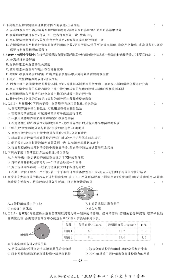 名师同步导学生物人教版选修1-生物技术实践_名师同步导学_高中生物