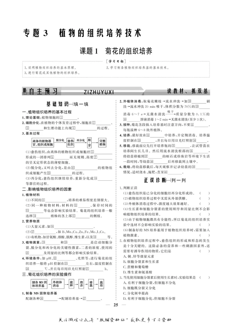 名师同步导学生物人教版选修1-生物技术实践_名师同步导学_高中生物