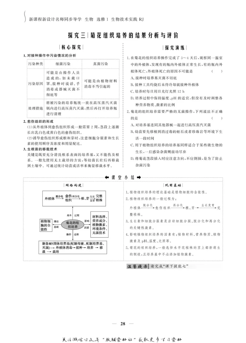 名师同步导学生物人教版选修1-生物技术实践_名师同步导学_高中生物