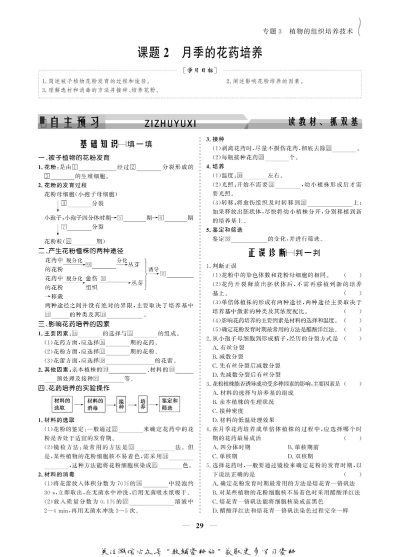 名师同步导学生物人教版选修1-生物技术实践_名师同步导学_高中生物
