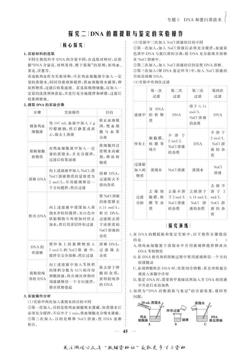 名师同步导学生物人教版选修1-生物技术实践_名师同步导学_高中生物