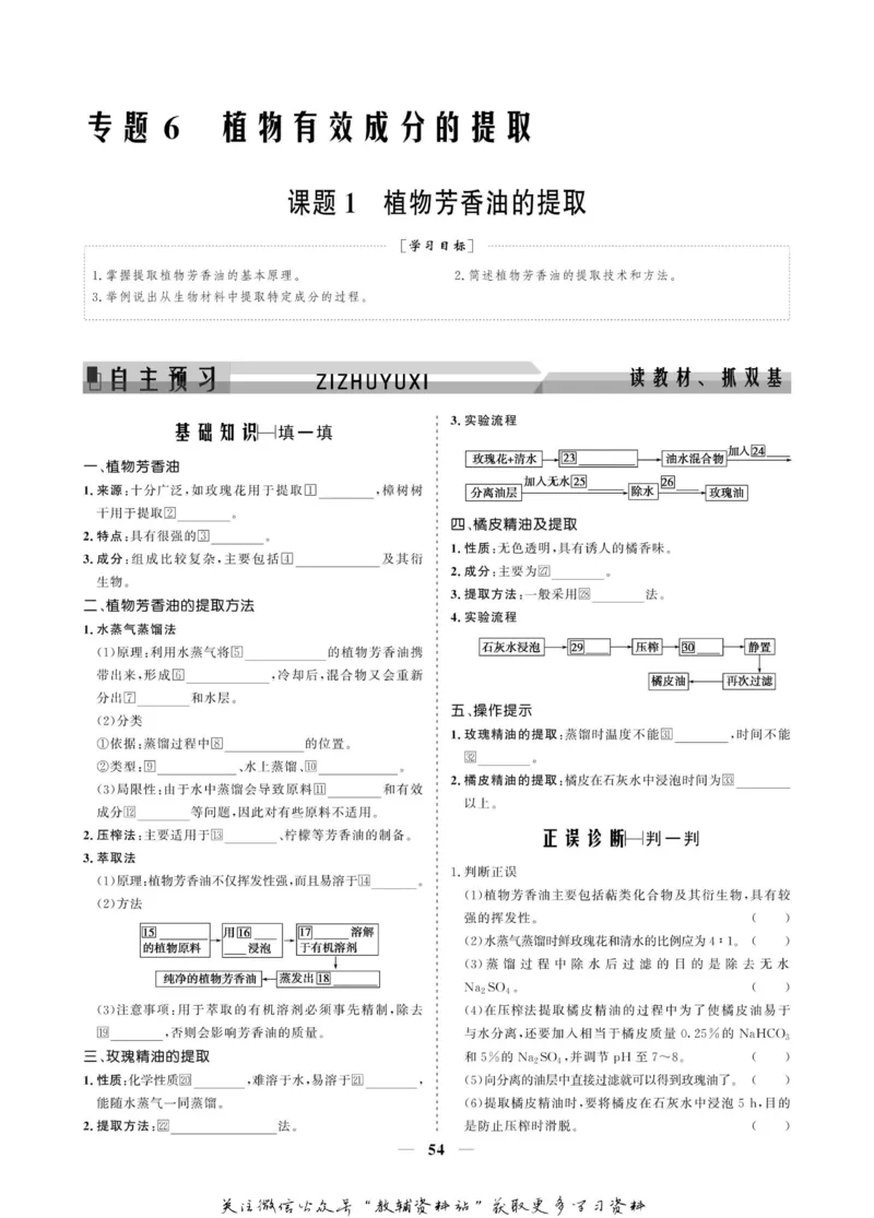 名师同步导学生物人教版选修1-生物技术实践_名师同步导学_高中生物