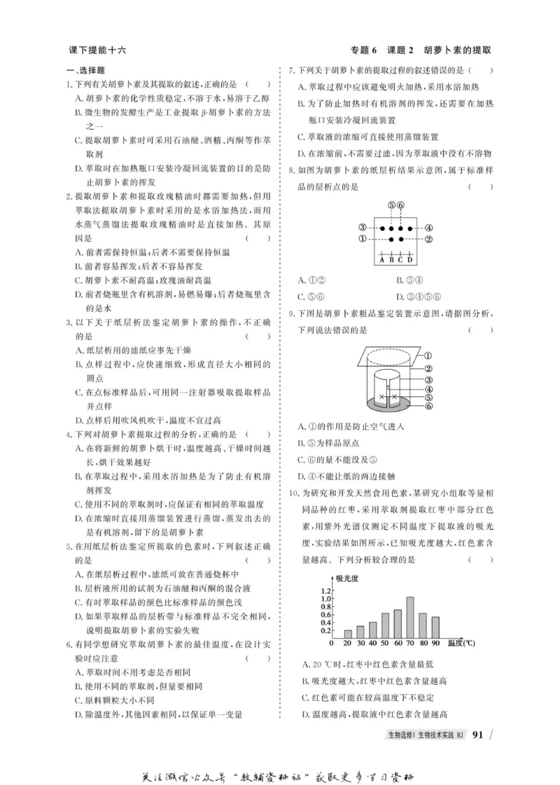 名师同步导学生物人教版选修1-生物技术实践_名师同步导学_高中生物