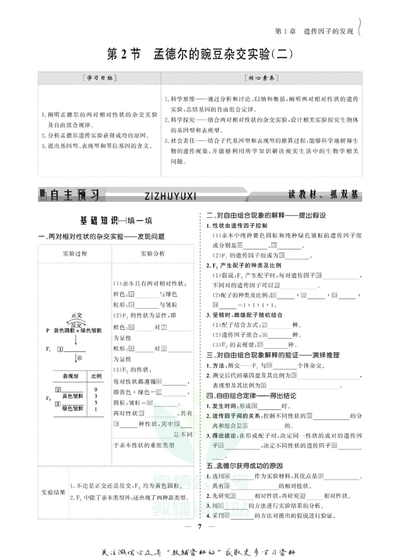 名师同步导学生物人教版必修2_名师同步导学_高中生物