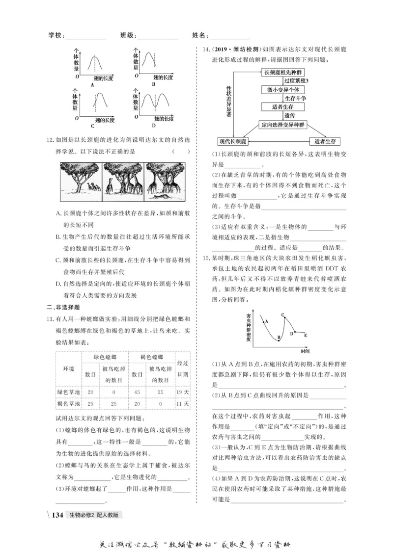 名师同步导学生物人教版必修2_名师同步导学_高中生物