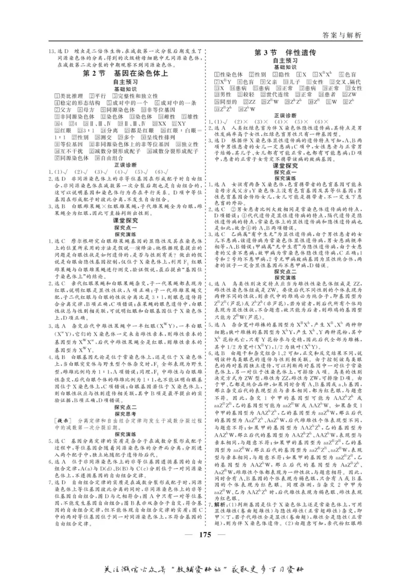 名师同步导学生物人教版必修2_名师同步导学_高中生物