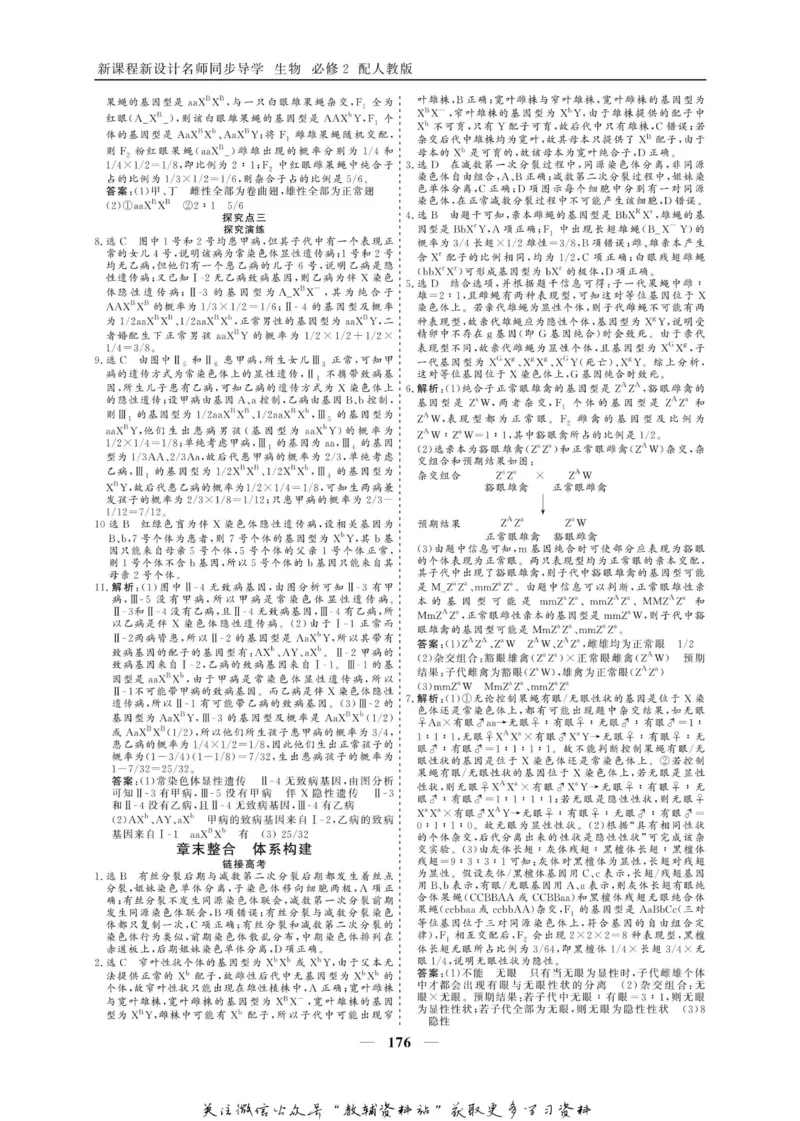 名师同步导学生物人教版必修2_名师同步导学_高中生物