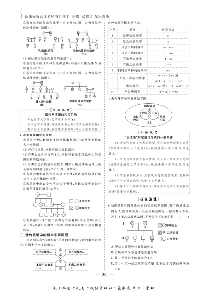 名师同步导学生物人教版必修2_名师同步导学_高中生物