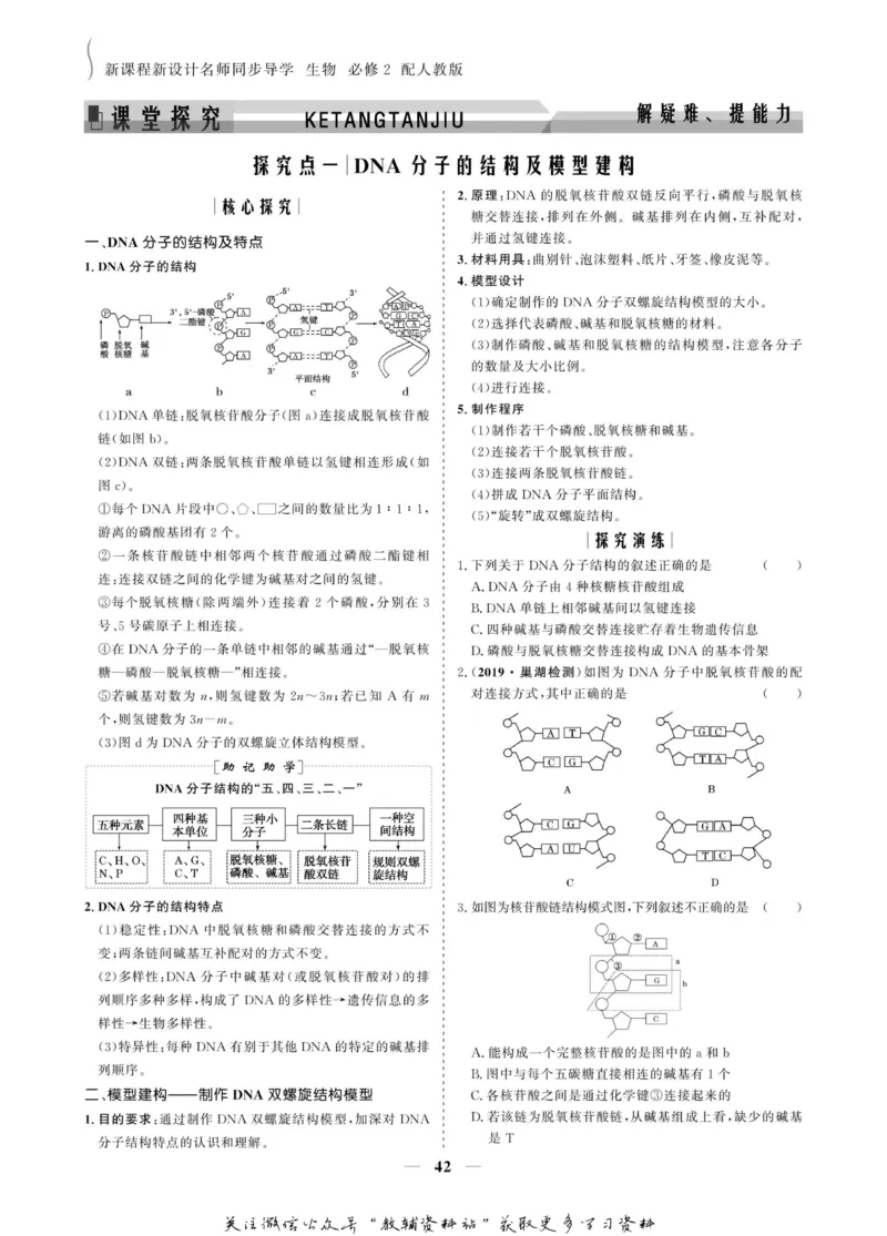 名师同步导学生物人教版必修2_名师同步导学_高中生物