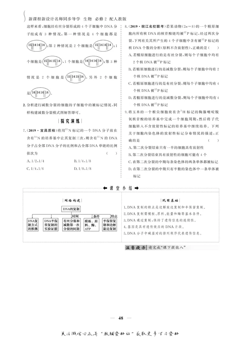 名师同步导学生物人教版必修2_名师同步导学_高中生物