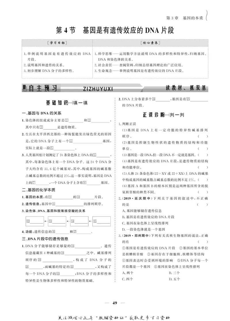 名师同步导学生物人教版必修2_名师同步导学_高中生物