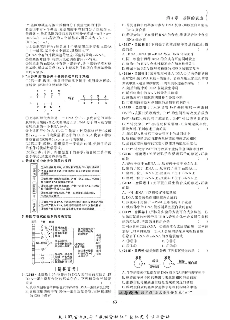 名师同步导学生物人教版必修2_名师同步导学_高中生物