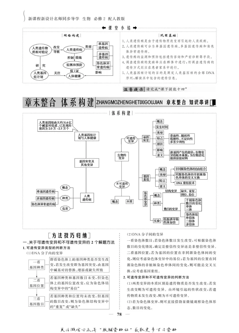 名师同步导学生物人教版必修2_名师同步导学_高中生物