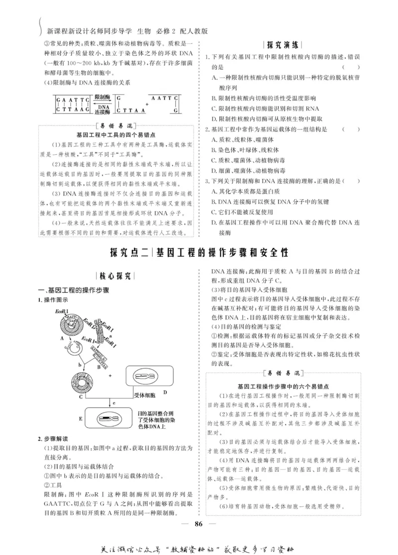 名师同步导学生物人教版必修2_名师同步导学_高中生物