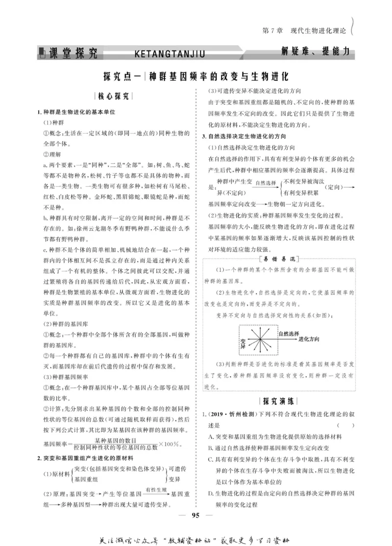 名师同步导学生物人教版必修2_名师同步导学_高中生物