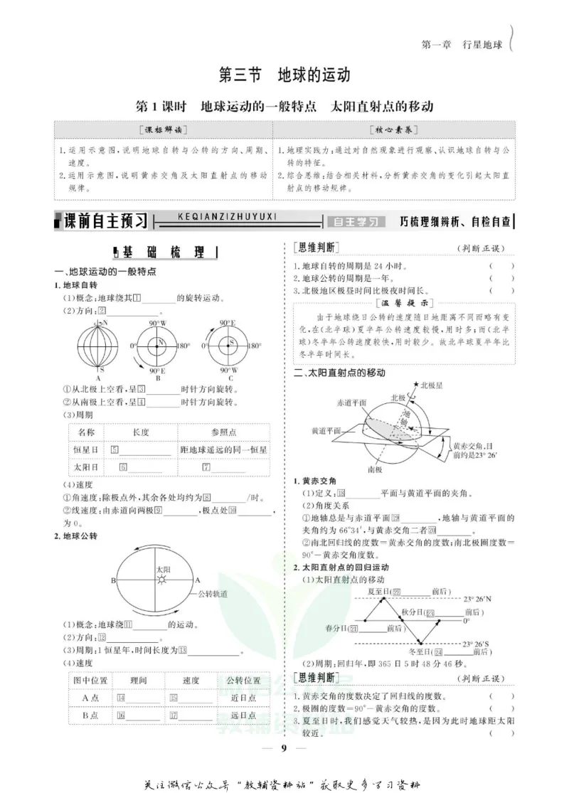 名师同步导学地理人教版必修1_名师同步导学_高中地理