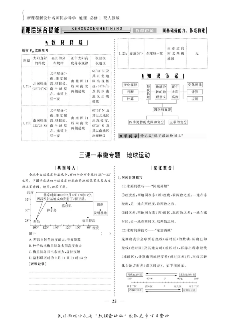 名师同步导学地理人教版必修1_名师同步导学_高中地理