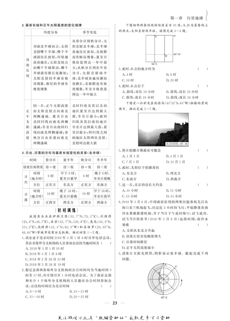 名师同步导学地理人教版必修1_名师同步导学_高中地理