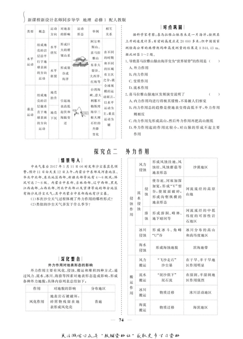 名师同步导学地理人教版必修1_名师同步导学_高中地理