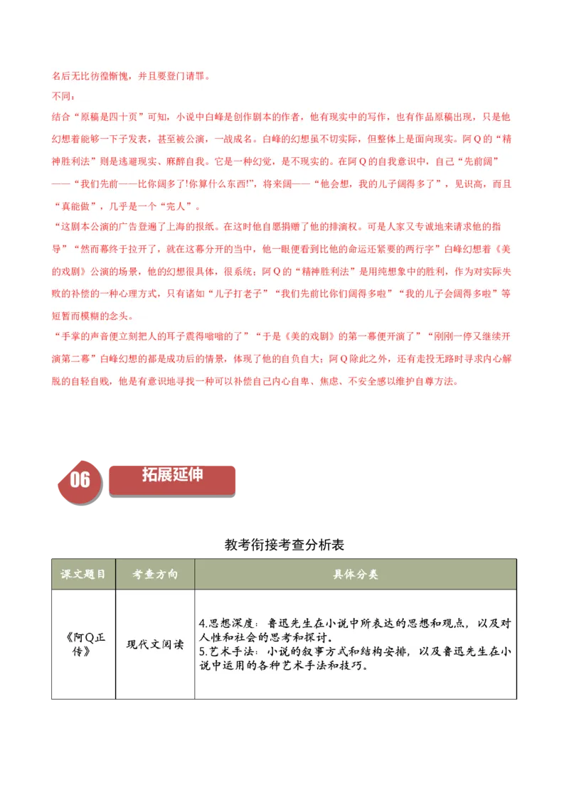 5.1《阿Q正传》（同步学案）（教师版）-高二语文同步（统编版选择性必修下册）_高语_高中语文_选择性必修下册_同步讲义