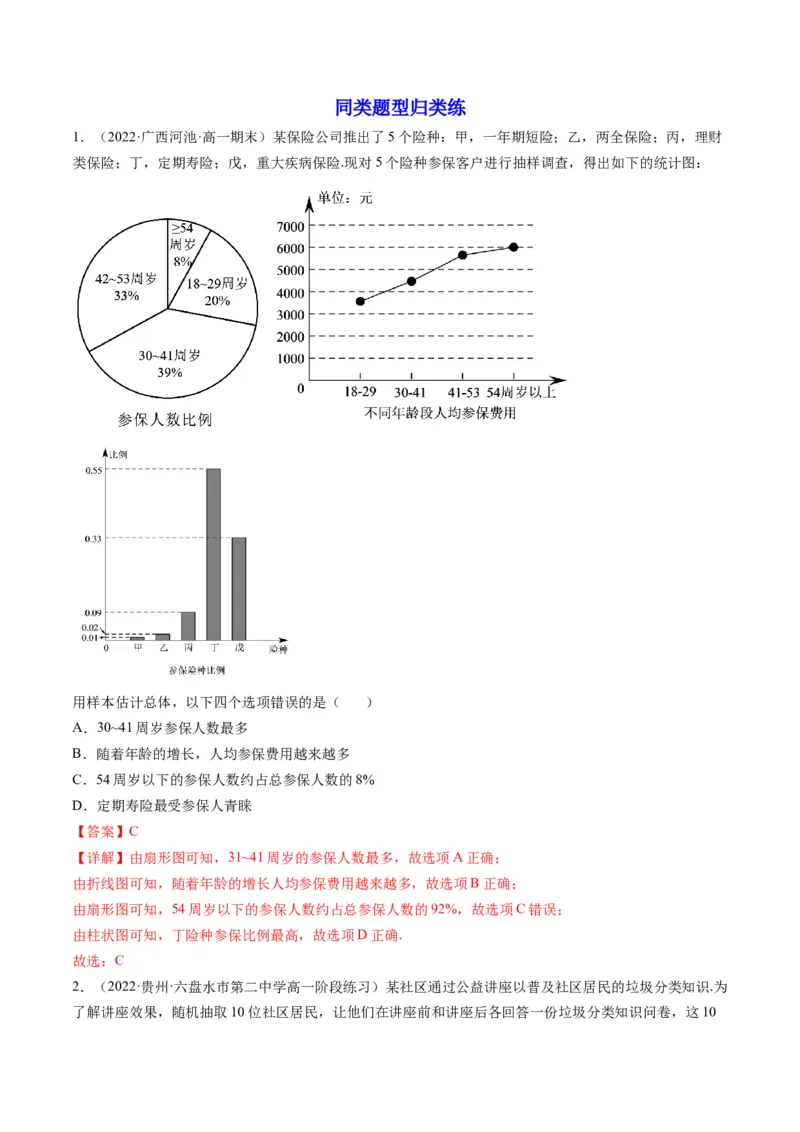第01讲随机抽样、统计图表(精讲）（教师版）_2.2025数学总复习_2023年新高考资料_一轮复习_2023新高考数学一轮复习（新教材新高考）