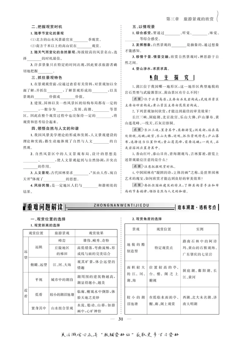 名师同步导学地理人教版选修3-旅游地理_名师同步导学_高中地理