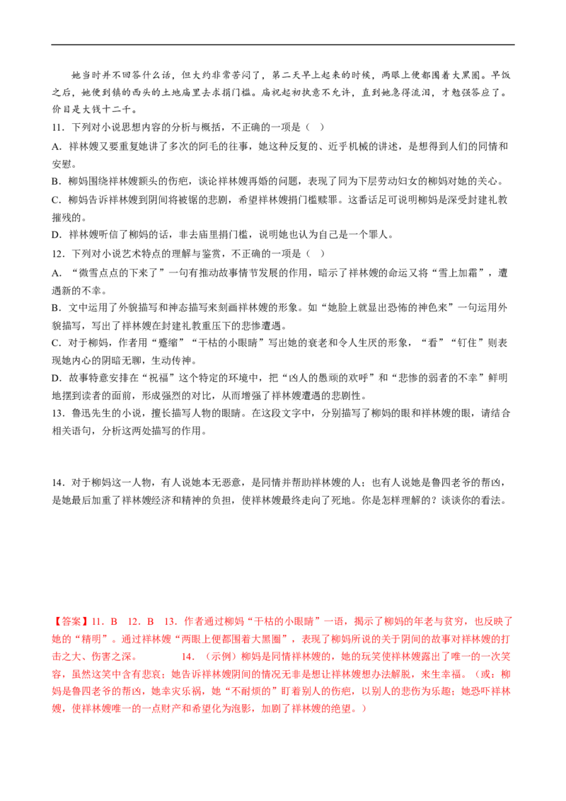 重难点05文学类文本阅读（小说）-2023年高考语文热点&middot;重点&middot;难点专练（新高考）（解析版）_01高考语文_32023年新高考资料_专项复习
