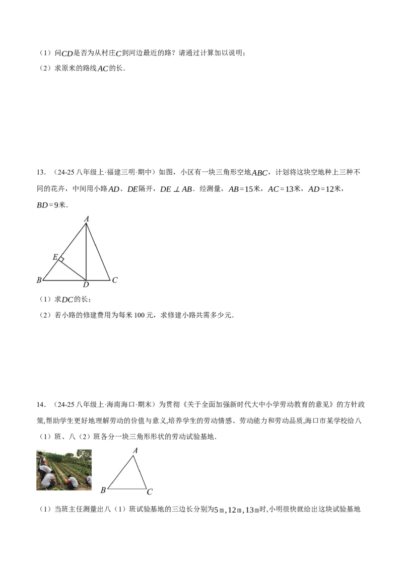 专题17.4勾股定理逆定理的应用（压轴题专项讲练）（人教版）（学生版）_初中数学_八年级数学下册（人教版）_压轴题专项-V5_2025版