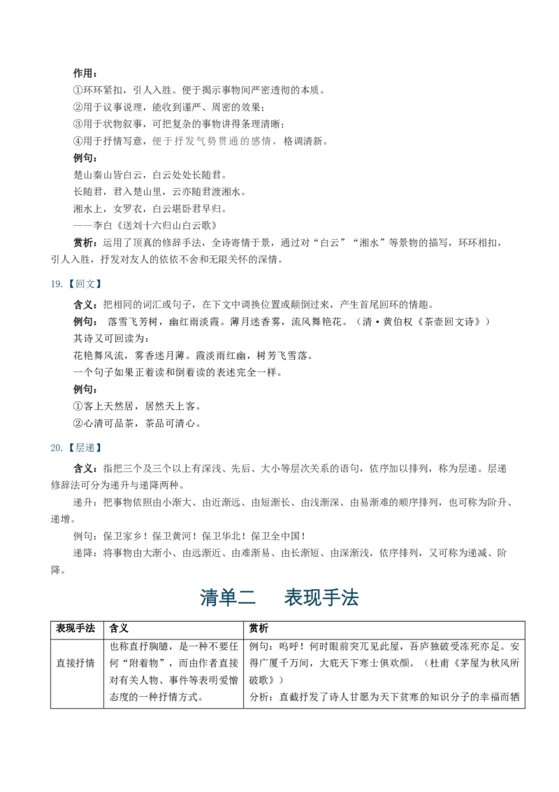记背手册05：高考古诗鉴赏知识清单（修辞手法表现手法表达方式结构技巧）-备战2025年高考语文一轮复习考点帮（北京专用）_01高考语文_52025年新高考资料_一轮复习