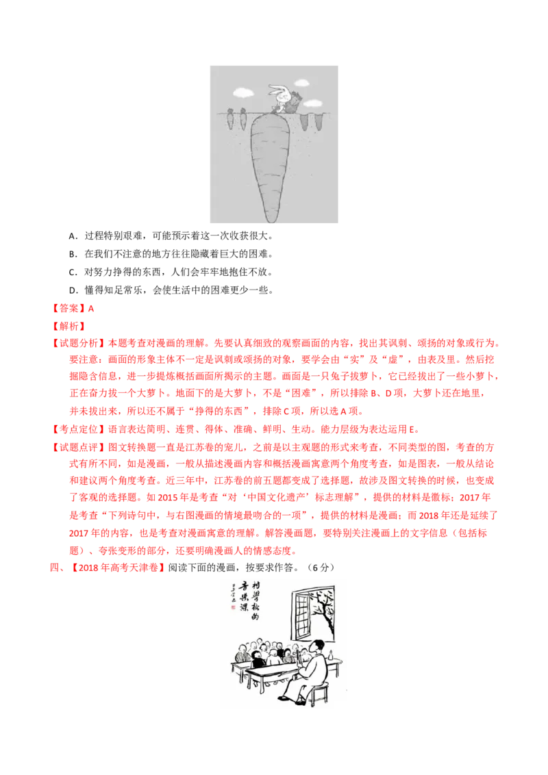 预测10语言文字运用之图文漫画-临门一脚2021年高考语文三轮冲刺过关（新高考专用）（解析版）_01高考语文_12021年新高考资料