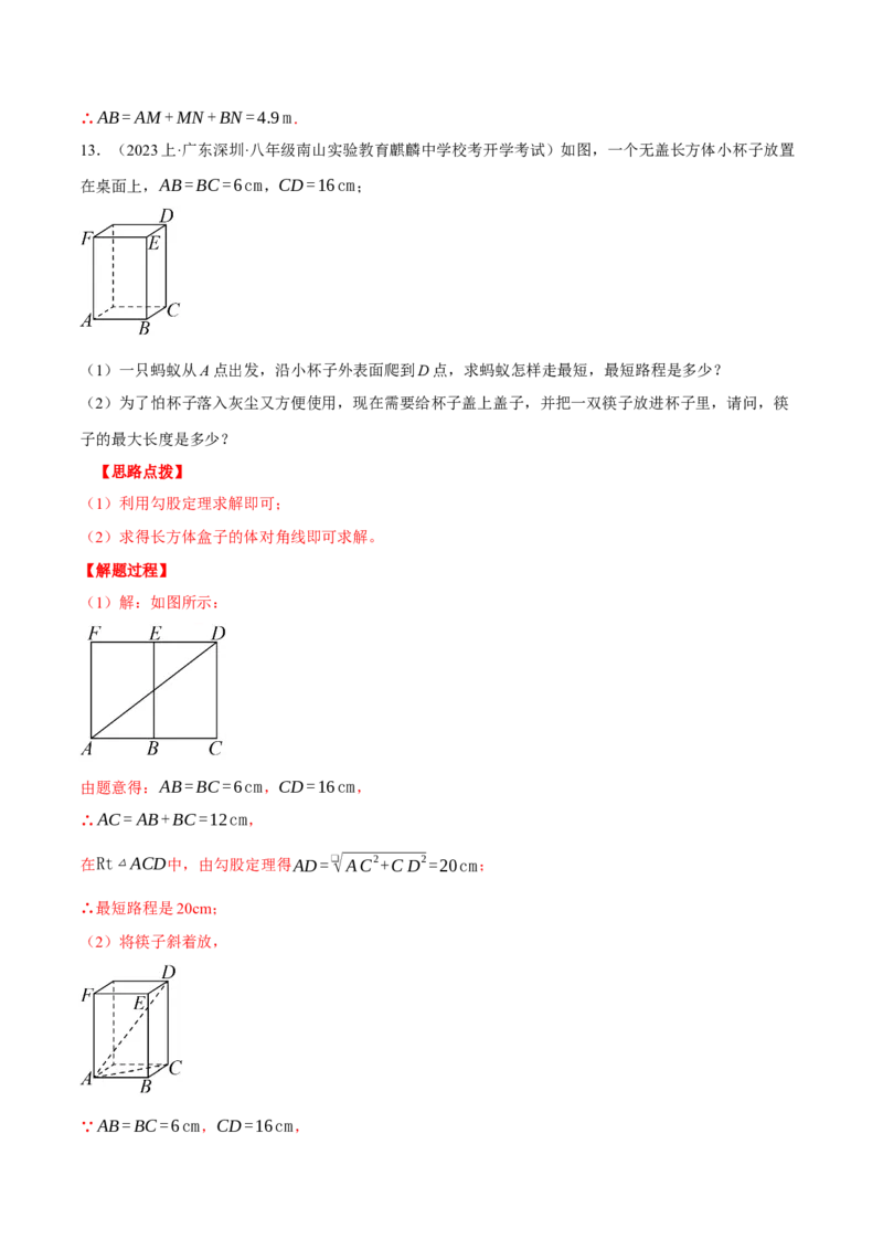 专题17.2勾股定理的应用（压轴题专项讲练）（人教版）（教师版）_初中数学_八年级数学下册（人教版）_压轴题专项-V5_2024版