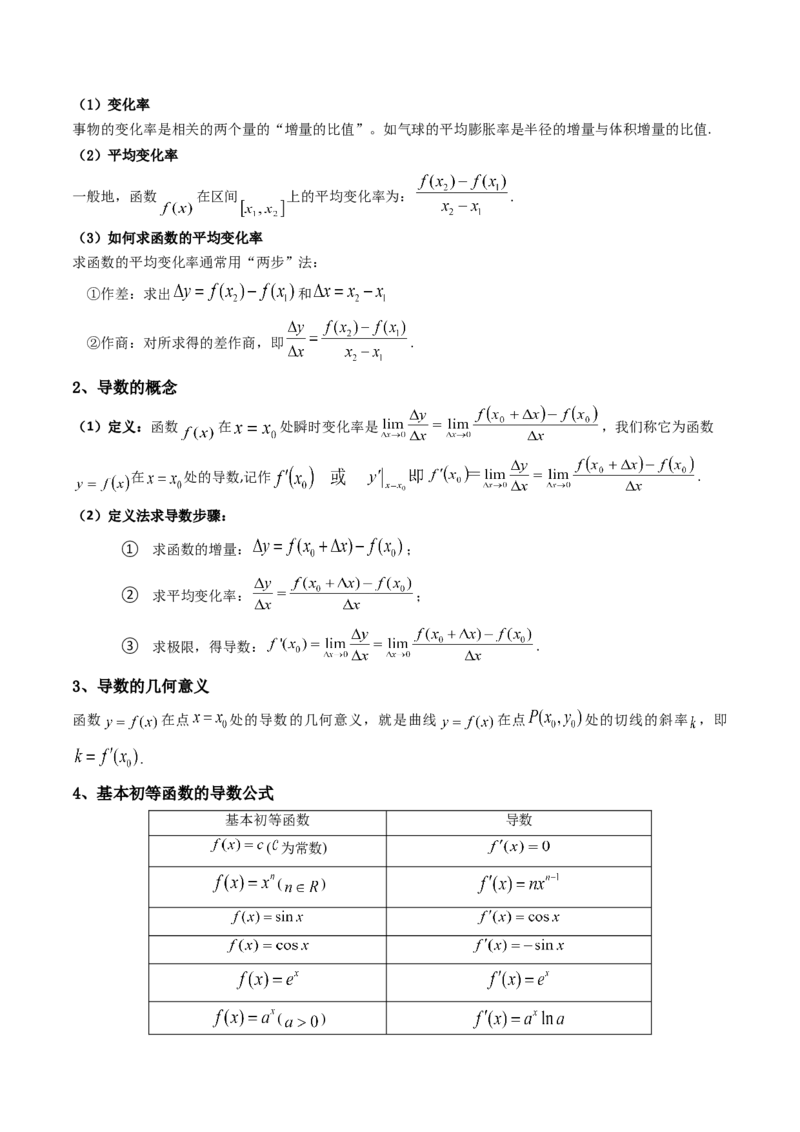 第01讲导数的概念及运算(精讲+精练）（教师版）_2.2025数学总复习_2023年新高考资料_一轮复习_2023新高考数学一轮复习（新教材新高考）