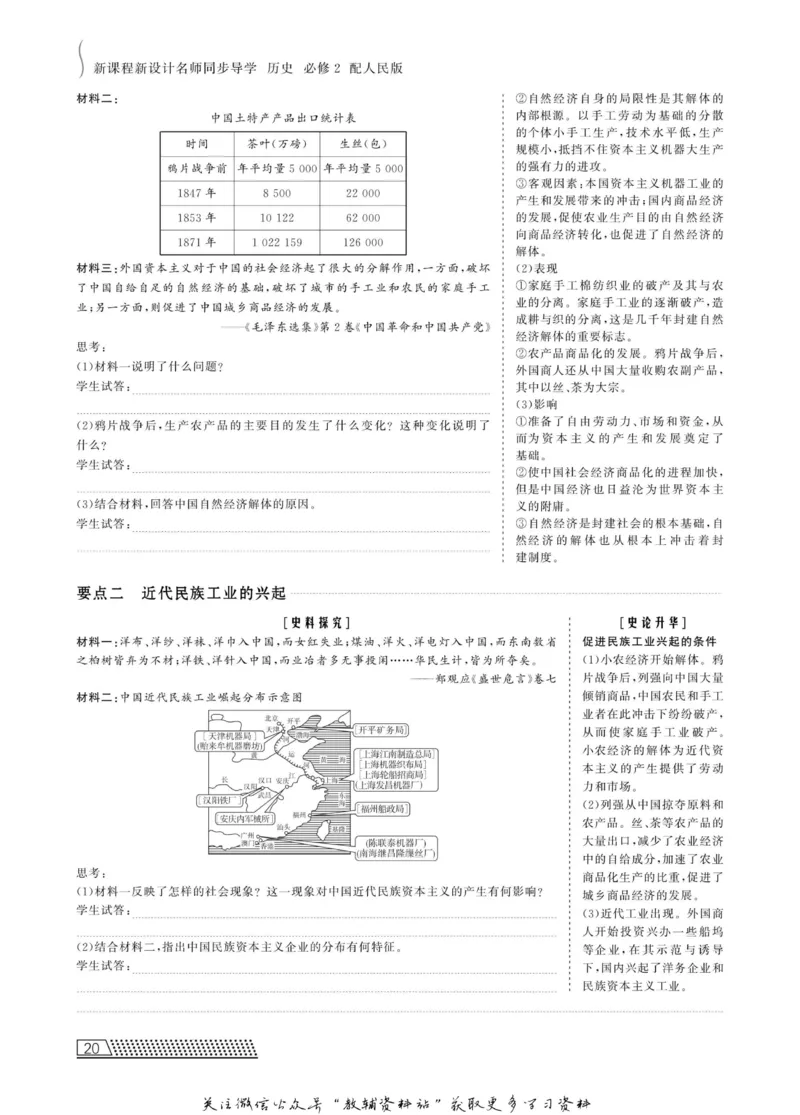 名师同步导学历史人民版必修2_名师同步导学_高中历史