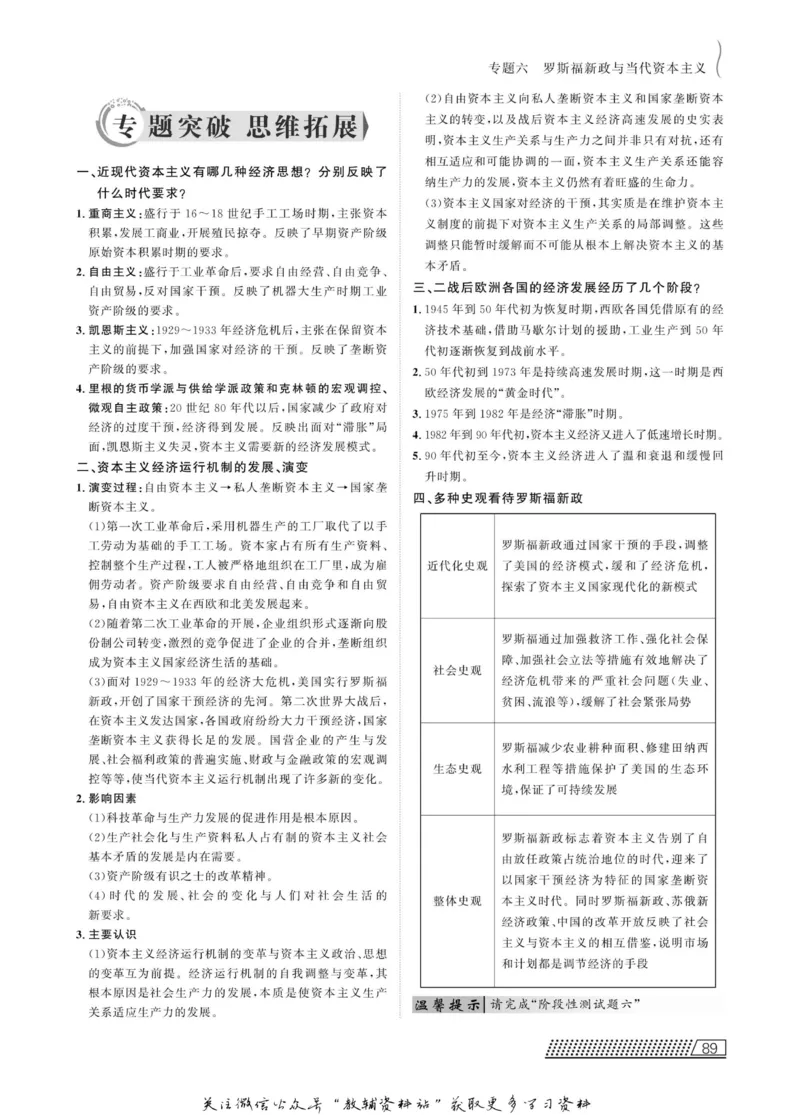 名师同步导学历史人民版必修2_名师同步导学_高中历史