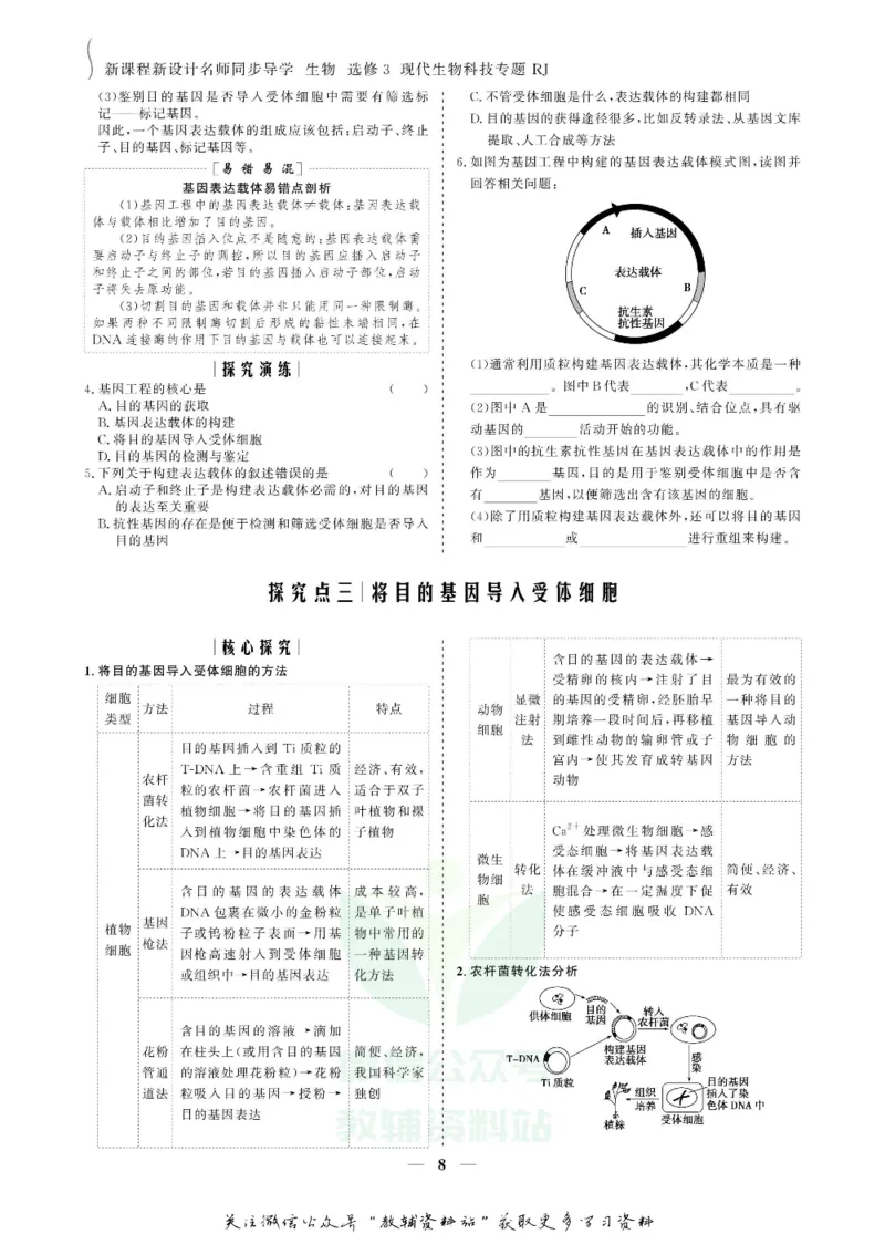 名师同步导学生物人教版选修3-现代生物科技专题_名师同步导学_高中生物