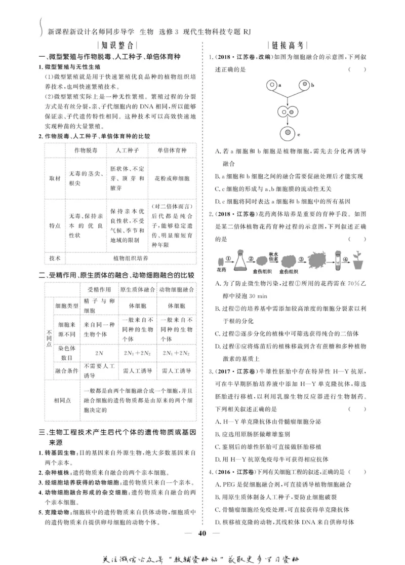 名师同步导学生物人教版选修3-现代生物科技专题_名师同步导学_高中生物
