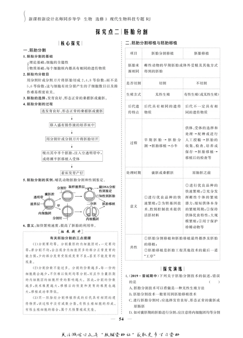 名师同步导学生物人教版选修3-现代生物科技专题_名师同步导学_高中生物
